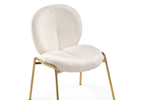 Стул на металлокаркасе Kalipso 1 white / gold 15782 Woodville, белый/букле, ножки/металл/золотой, размеры - ****560*600 фото 7