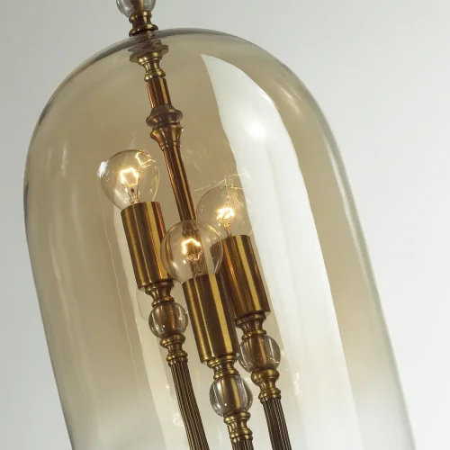 Светильник подвесной Bell 4892/3 Odeon Light янтарный 3 лампы, основание бронзовое в стиле классический  фото 3