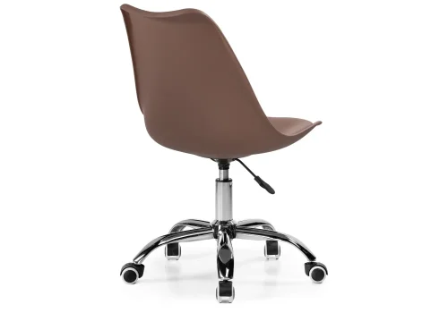 Компьютерное кресло Kolin brown
 15077 Woodville, коричневый/экокожа, ножки/металл/хром, размеры - *880***490*560 фото 4