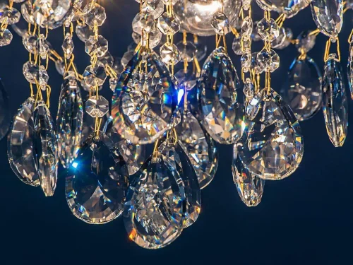 Люстра потолочная Selena 1126/4 Escada прозрачная на 4 лампы, основание белое в стиле классический фото 6