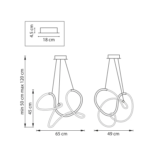 Светильник подвесной LED Corinto 637067 Lightstar белый на 1 лампу, основание чёрное в стиле хай-тек современный гибкий неон фото 2