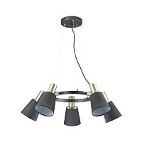Люстра подвесная Marcus 3638/5 Lumion чёрная на 5 ламп, основание бронзовое в стиле модерн 