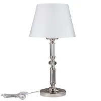 Настольная лампа Riverside MOD018TL-01CH Maytoni белая 1 лампа, основание хром стекло металл в стиле классический 