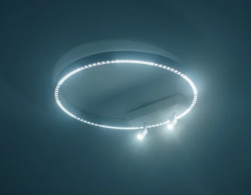 Светильник потолочный LED FL5807 Ambrella light белый 1 лампа, основание белое в стиле современный хай-тек кольца фото 4