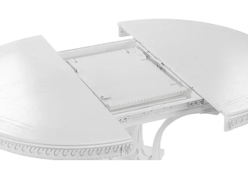 Деревянный стол Нозеан белый / серебро  543578 Woodville столешница белая из шпон фото 5