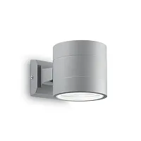Настенный светильник SNIF AP1 ROUND GRIGIO Ideal Lux уличный IP54 серый 1 лампа, плафон серый в стиле современный G9