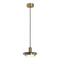 Светильник подвесной LED LSP-7520 Lussole зелёный бронзовый на 1 лампу, основание бронзовое в стиле современный 