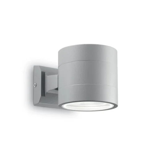 Настенный светильник SNIF AP1 ROUND GRIGIO Ideal Lux уличный IP54 серый 1 лампа, плафон серый в стиле модерн G9