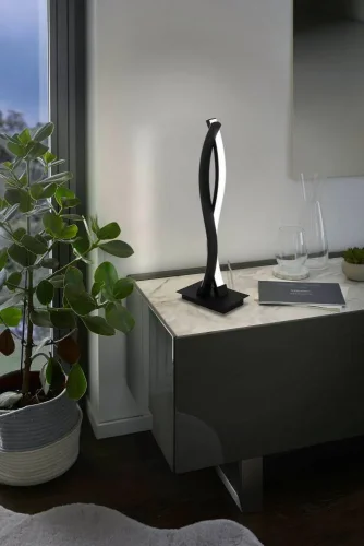 Настольная лампа LED Lasana 3 99318 Eglo чёрная 1 лампа, основание чёрное металл в стиле минимализм хай-тек  фото 2