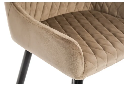 Барный стул Mint темно-бежевый 11536 Woodville, бежевый/велюр, ножки/металл/чёрный, размеры - ****450*490 фото 8