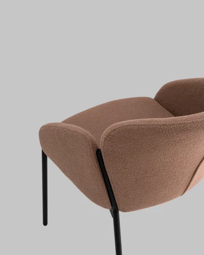 Стул обеденный Melia, светло-коричневый УТ000039552 Stool Group, коричневый/букле, ножки/металл/чёрный, размеры - *770**** фото 8