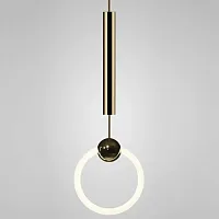 Светильник подвесной lee broom RING LIGHT 144279-22 ImperiumLoft белый на 1 лампу, основание золотое в стиле современный 