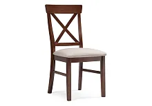 Деревянный стул Калатея вишня / ткань Р18 499598 Woodville, бежевый/ткань, ножки/массив бука/вишня, размеры - ****460*550