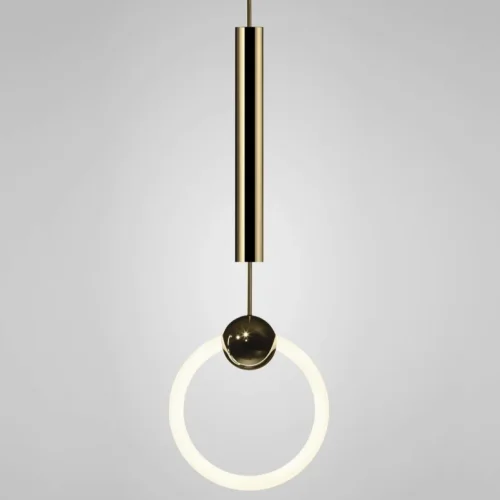 Светильник подвесной lee broom RING LIGHT 144279-22 ImperiumLoft белый на 1 лампу, основание золотое в стиле современный 