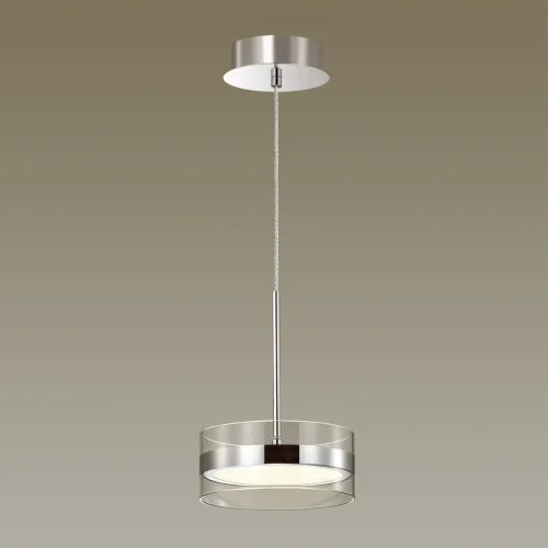 Светильник подвесной LED Akela 4728/14L Odeon Light прозрачный на 1 лампу, основание хром в стиле современный хай-тек фото 5