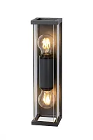 Настенный светильник Claire Mini 27885/02/30 Lucide уличный IP54 чёрный 2 лампы, плафон прозрачный в стиле современный E27