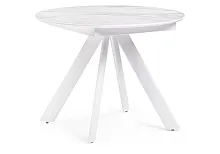 Стеклянный стол Галвестон 100х76 белый мрамор / белый 532393 Woodville столешница белая из стекло