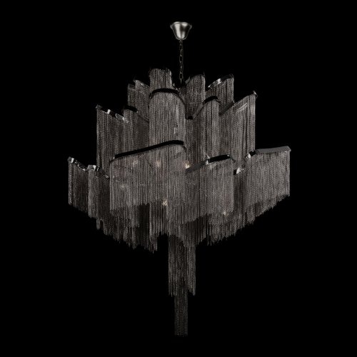Люстра подвесная Стим / Stream 10208/800 Gunmetal LOFT IT серая никель на 12 ламп, основание серое никель в стиле арт-деко цепочки фото 2 Люстра подвесная Стим / Stream 10208/800 Gunmetal LOFT IT серая никель на 12 ламп, основание серое никель в стиле арт-деко цепочки фото 2