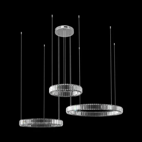 Светильник подвесной LED Crystal ring 10135/3 Chrome LOFT IT прозрачный 3 лампы, основание хром в стиле современный кольца фото 2