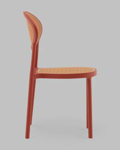 Стул Junie, пластиковый, красный УТ000040847 Stool Group, коричневый/пластик, ножки/металл/красный, размеры - *870**** фото 5