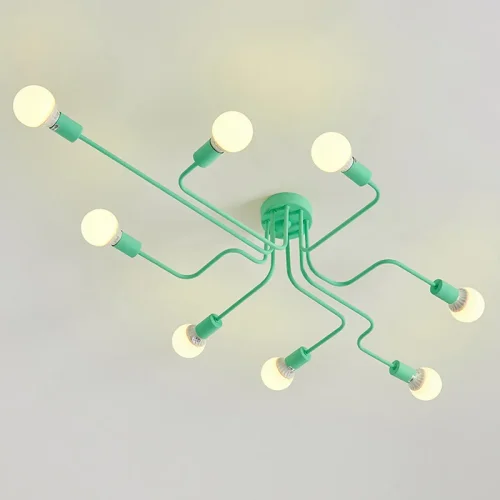 Люстра потолочная SCHEME GREEN 102023-26 ImperiumLoft зелёная на 8 ламп, основание зелёное в стиле современный  фото 3