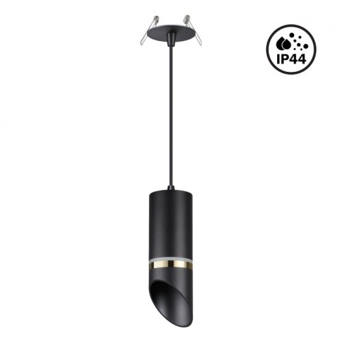 Светильник подвесной встраиваемый Delta 370907 Novotech чёрный 1 лампа, основание чёрное в стиле современный трубочки