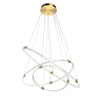 Люстра подвесная LED Платлинг 661018303 DeMarkt белая на 1 лампа, основание бронзовое в стиле современный хай-тек кольца