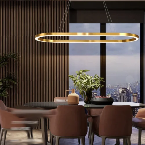 Светильник подвесной CRUISE LONG L80 220440-23 ImperiumLoft белый на 1 лампу, основание латунь в стиле современный минимализм фото 4