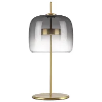 Настольная лампа LED Cupola 804918 Lightstar чёрная серая 1 лампа, основание золотое металл в стиле арт-деко 
