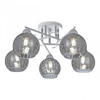 Люстра потолочная AMALFI-326508 326508/5 WH+CR Arte Milano серая прозрачная на 5 ламп, основание белое в стиле современный 
