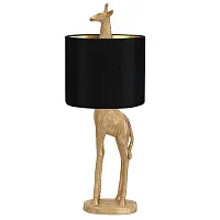 Настольная лампа Accumoli OML-10814-01 Omnilux чёрная 1 лампа, основание золотое металл в стиле современный животные