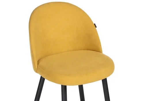 Барный стул Сондре горчичный / черный  504193 Woodville, жёлтый/велюр, ножки/металл/чёрный, размеры - ****500*600 фото 5