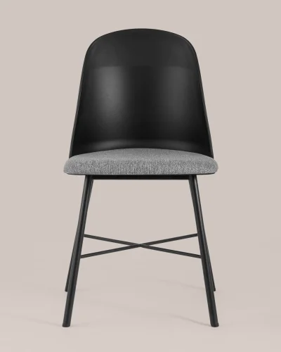 Стул Shell с мягким сиденьем черный УТ000005379 Stool Group, чёрный/ткань, ножки/металл/чёрный, размеры - ***** фото 3