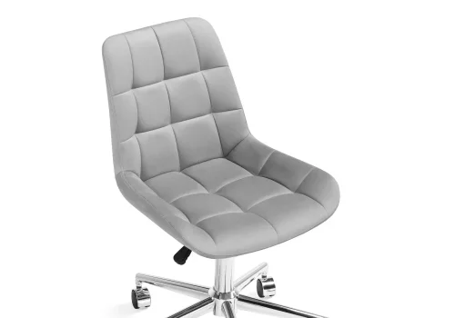Компьютерное кресло Честер светло-серый / хром 583973 Woodville, серый/велюр, ножки/металл/хром, размеры - *920**** фото 7