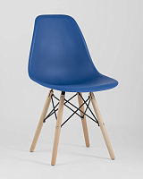 Стул EAMES, синий 4шт. (набор) УТ000037610 Stool Group, /, ножки/массив бука/бежевый, размеры - *815***460*530