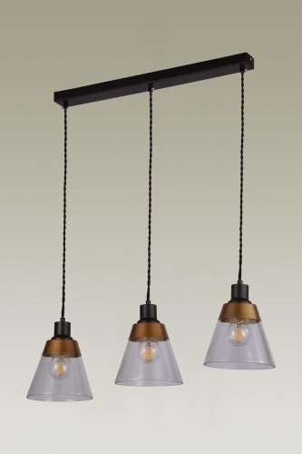 Светильник подвесной Brizzi V2781-3P Moderli прозрачный 3 лампы, основание чёрное в стиле современный  фото 3