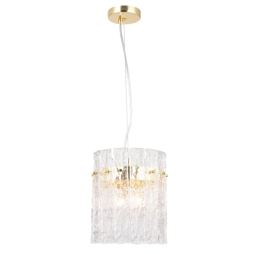 Светильник подвесной OVIEDO SP2 Crystal Lux прозрачный 2 лампы, основание золотое в стиле классический  фото 2