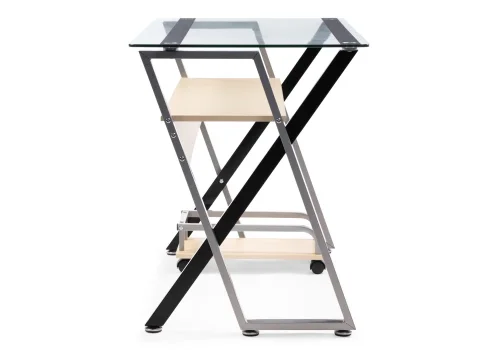 Компьютерный стол Gunar silver gray / clear glass 11976 Woodville столешница прозрачная из стекло фото 7