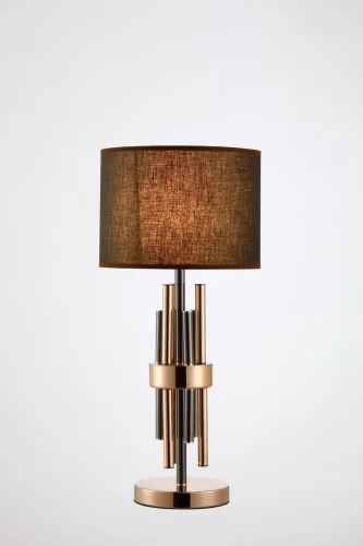Настольная лампа Trio V2641-1T Moderli чёрная 1 лампа, основание золотое металл в стиле арт-деко  фото 2