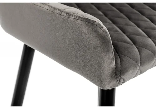 Барный стул Mint серый 11535 Woodville, серый/велюр, ножки/металл/чёрный, размеры - ****450*490 фото 8