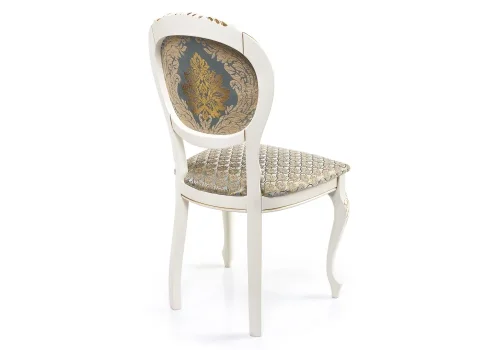 Деревянный стул Adriano 2 молочный / патина 438321 Woodville, золотой/ткань, ножки/массив бука дерево/молочный, размеры - ****500*540 фото 4