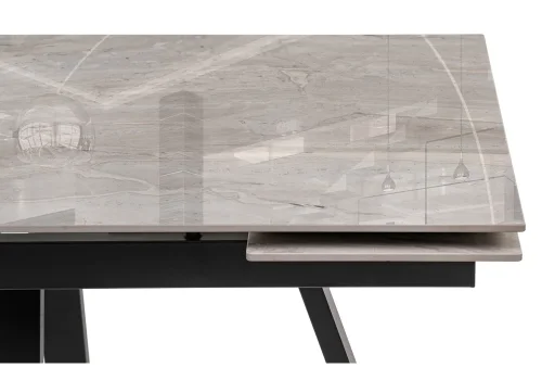 Керамический стол Силлем 120(180)х80х77 dyna fantasico grey / черный 588058 Woodville столешница серая из керамика фото 8