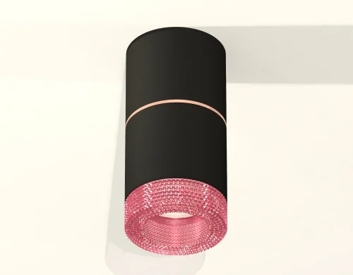 Светильник накладной Techno spot XS7402202 Ambrella light розовый чёрный 1 лампа, основание чёрное в стиле модерн хай-тек круглый фото 2