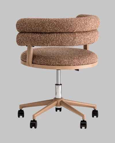 Стул офисный Ponty, светло-коричневый, бежевые ножки УТ000040474 Stool Group, коричневый/букле, ножки/пластик/бежевый, размеры - 670*750***700*610 фото 5