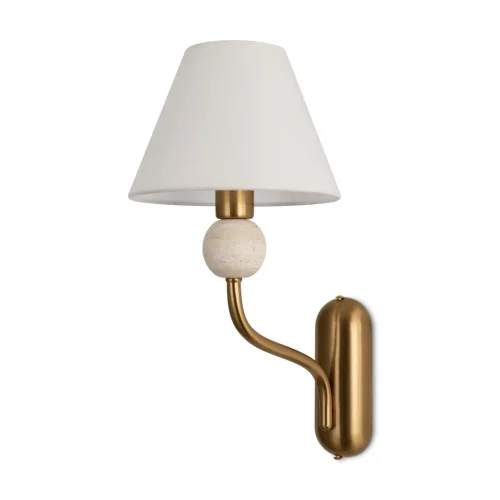 Бра Aurelia FR2058WL-01BS Freya белый на 1 лампу, основание латунь в стиле классический кантри американский фото 3