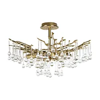 Люстра потолочная Coral 10351/600C AB LOFT IT прозрачная на 8 ламп, основание античное бронза в стиле современный флористика арт-деко ветви