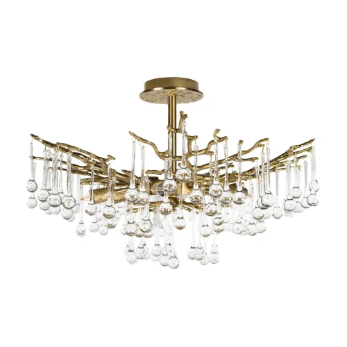Люстра потолочная Coral 10351/600C AB LOFT IT прозрачная на 8 ламп, основание античное бронза в стиле современный флористика арт-деко ветви