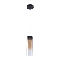 Светильник подвесной LED Lanterna A3606SP-8BK Arte Lamp прозрачный янтарный на 1 лампу, основание чёрное в стиле современный 