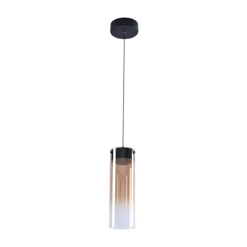 Светильник подвесной LED Lanterna A3606SP-8BK Arte Lamp прозрачный янтарный на 1 лампу, основание чёрное в стиле современный 