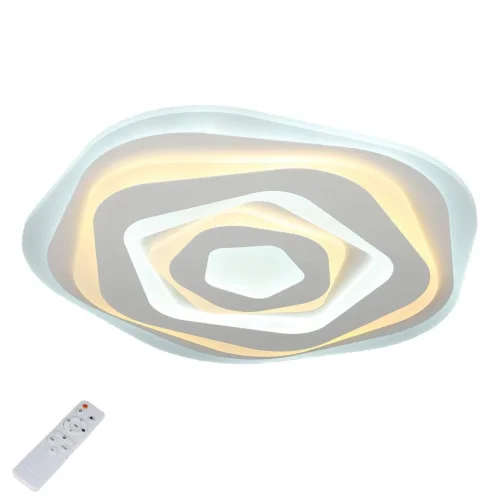Люстра с пультом LED Carmonetti OML-05507-120 Omnilux белая на 1 лампа, основание белое в стиле хай-тек с пультом
